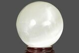 4 1/2" Large Selenite Spheres - With Stand - Photo 2